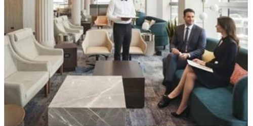 Interno della Plaza Premium Lounge di Roma Fiumicino